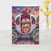 Pudel Hund Valentinstag Karte (Gelbe Blume)