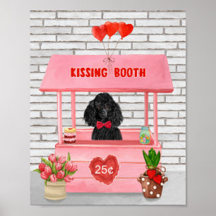Pudel-Hund Valentinstag Kussstand  Poster