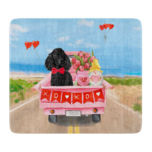 Pudel-Hund Valentinstag-Lieferwagen Herzen Schneidebrett