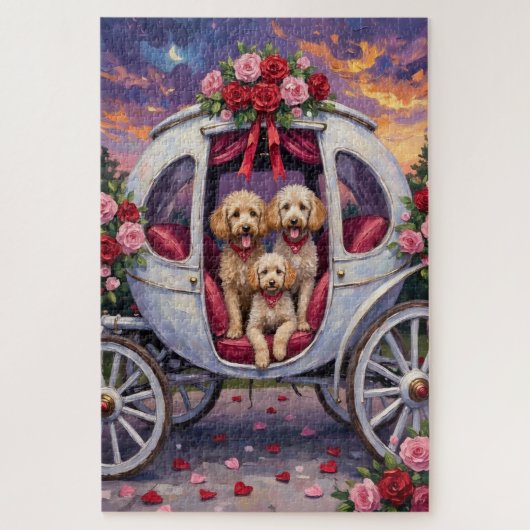 Pudel Hund Valentinstag  Puzzle (Vertikal)