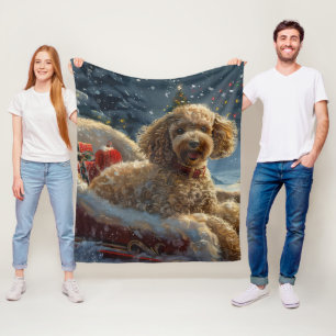 Pudel-Hund Weihnachtsfestlich Fleecedecke