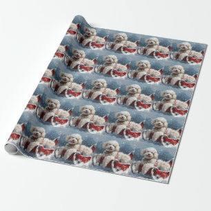 Pudel-Hund-Weihnachtsfestlich Geschenkpapier