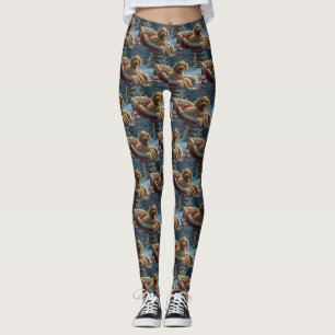 Pudel-Hund-Weihnachtsfestlich Leggings