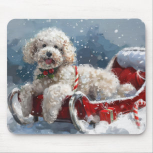 Pudel-Hund-Weihnachtsfestlich Mousepad
