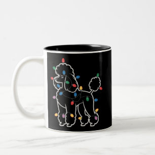 Pudel-Hunde-Baum-Weihnachten-Xmas-Haustier-Tier-Hu Zweifarbige Tasse