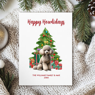 Pudel-Hunde-Familien-Weihnachten Feiertagskarte