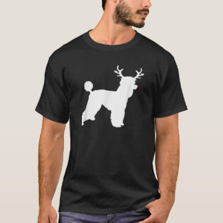 Pudel-Hunde-Weihnachtskostüm-Rentier-Geweih  T-Shirt