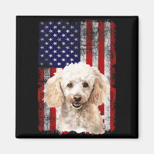 Pudel-Hundefreund US-Flagge 4. Juli Patriotisch Magnet