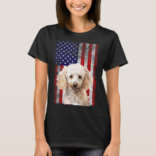 Pudel-Hundefreund US-Flagge 4. Juli Patriotisch T-Shirt