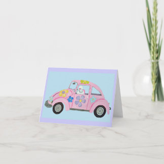 Pudel im Hippie-Auto Einladung
