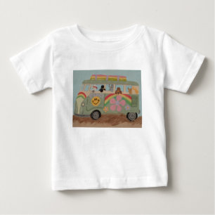 Pudel im Hippie-Van Baby T-shirt
