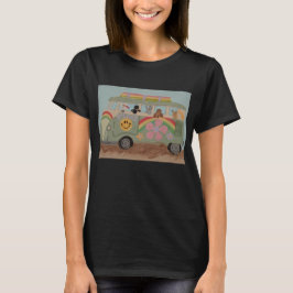 Pudel im Hippie-Van T-Shirt