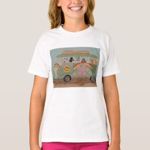Pudel im Hippie-Van T-Shirt