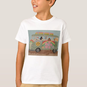 Pudel im Hippie-Van T-Shirt