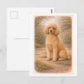 Pudel im Vintage-Stil Postkarte (Vorne/Hinten)