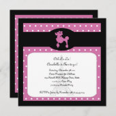 Pudel in der quadratischen Pink-Einladung Paris Einladung (Vorne/Hinten)