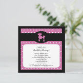 Pudel in der quadratischen Pink-Einladung Paris Einladung (Stehend Vorderseite)