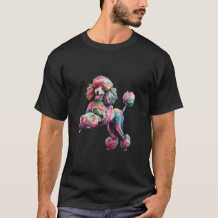 Pudel in leuchtenden, farbenfrohen Wasserfarben se T-Shirt