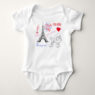 Pudel in Paris Baby Strampler