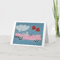 Pudel in rosa Cabrio