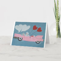 Pudel in rosa Cabrio