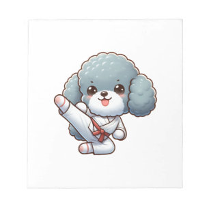 Pudel Karate Hochtritt Kampfsport Notizblock