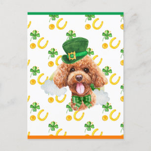 Pudel-Kleeblatt St. Patricks Tag Feiertagspostkarte