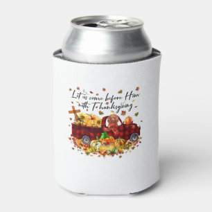 Pudel-Kürbis-Vintage-LKW-Thanksgiving-lustiger Ha Dosenkühler