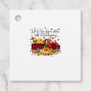 Pudel-Kürbis-Vintage-LKW-Thanksgiving-lustiger Ha Geschenkanhänger