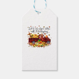 Pudel-Kürbis-Vintage-LKW-Thanksgiving-lustiger Ha Geschenkanhänger