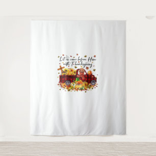 Pudel-Kürbis-Vintage-LKW-Thanksgiving-lustiger Ha Wandteppich