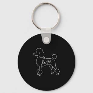 Pudel-Liebe-Linienkunst minimalist elegantes Hunde Schlüsselanhänger