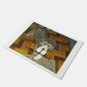 Pudel-Liebe w pic-Silber Fußmatte (Schrägansicht)