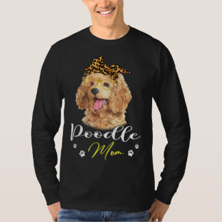 Pudel-Mama Leopardendruck-Hund T-Shirt