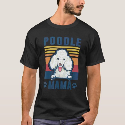 Pudel Mama Mutter Retro Hunde-Mutter T-Shirt (Vorderseite)
