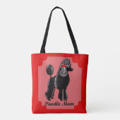 Pudel-Mama-Rosa, Rot und Schwarz-Taschen-Tasche Tasche (Rückseite)
