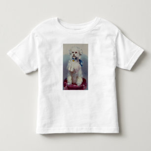 Pudel mit blauem Band Kleinkind T-shirt