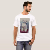 Pudel mit blauem Band T-Shirt (Vorne ganz)