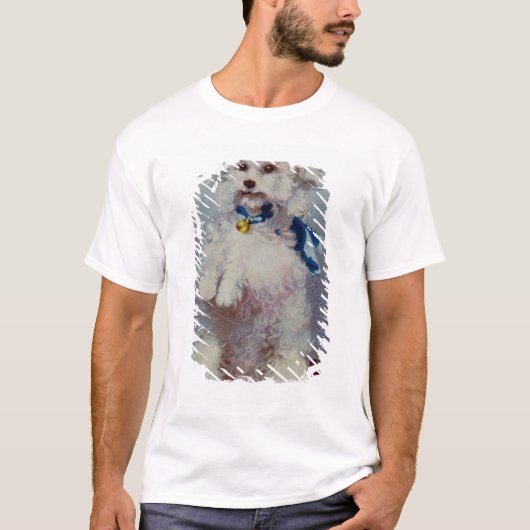 Pudel mit blauem Band T-Shirt (Vorderseite)