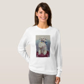 Pudel mit blauem Band T-Shirt (Vorne ganz)