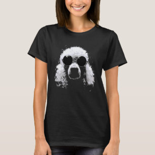Pudel mit Sonnenbrille Weiße Splash Art Hund T-Shirt