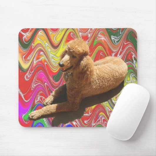 PUDEL MIT WEIHNACHTSsüßigkeits-FARBEN Mousepad (Mit Mouse)