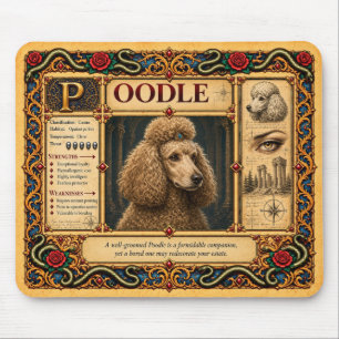 Pudel, mittelalterliche Bestiarien-Kunst Mousepad