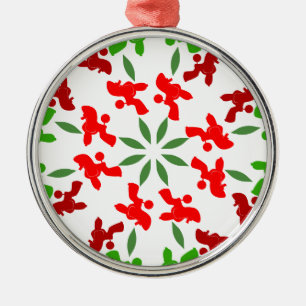 Pudel Muster Illustration anpassbar Silbernes Ornament