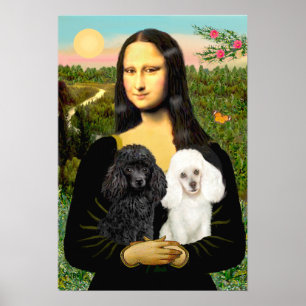 Pudel-Paar (Schwarz + Weiß) - Mona Lisa Poster