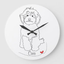 Pudel Pet Line Art mit Namen