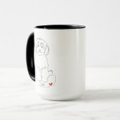 Pudel Pet Line Art mit Namen Tasse (Vorderseite Links)