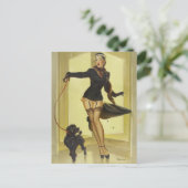 Pudel Pin Up Postkarte (Stehend Vorderseite)