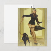 Pudel Pin Up Postkarte (Vorne/Hinten)