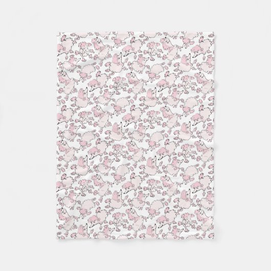 Pudel-Pink-Muster Fleecedecke (Vorderseite)